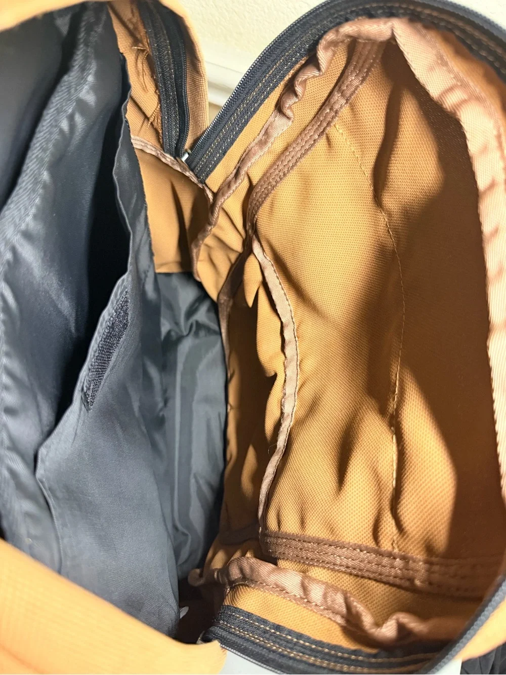 Carhartt Tan Canvas Backpack with Black Trim